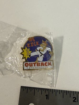Outback Steakhouse Restaurant Pin: We Kick Karate Kangaroo NIP Sealed Rare