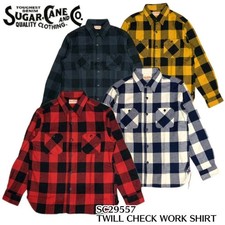 SUGAR CANE Lot No. SC29557 TWILL CHECK WORK SHIRT Made in Japan New