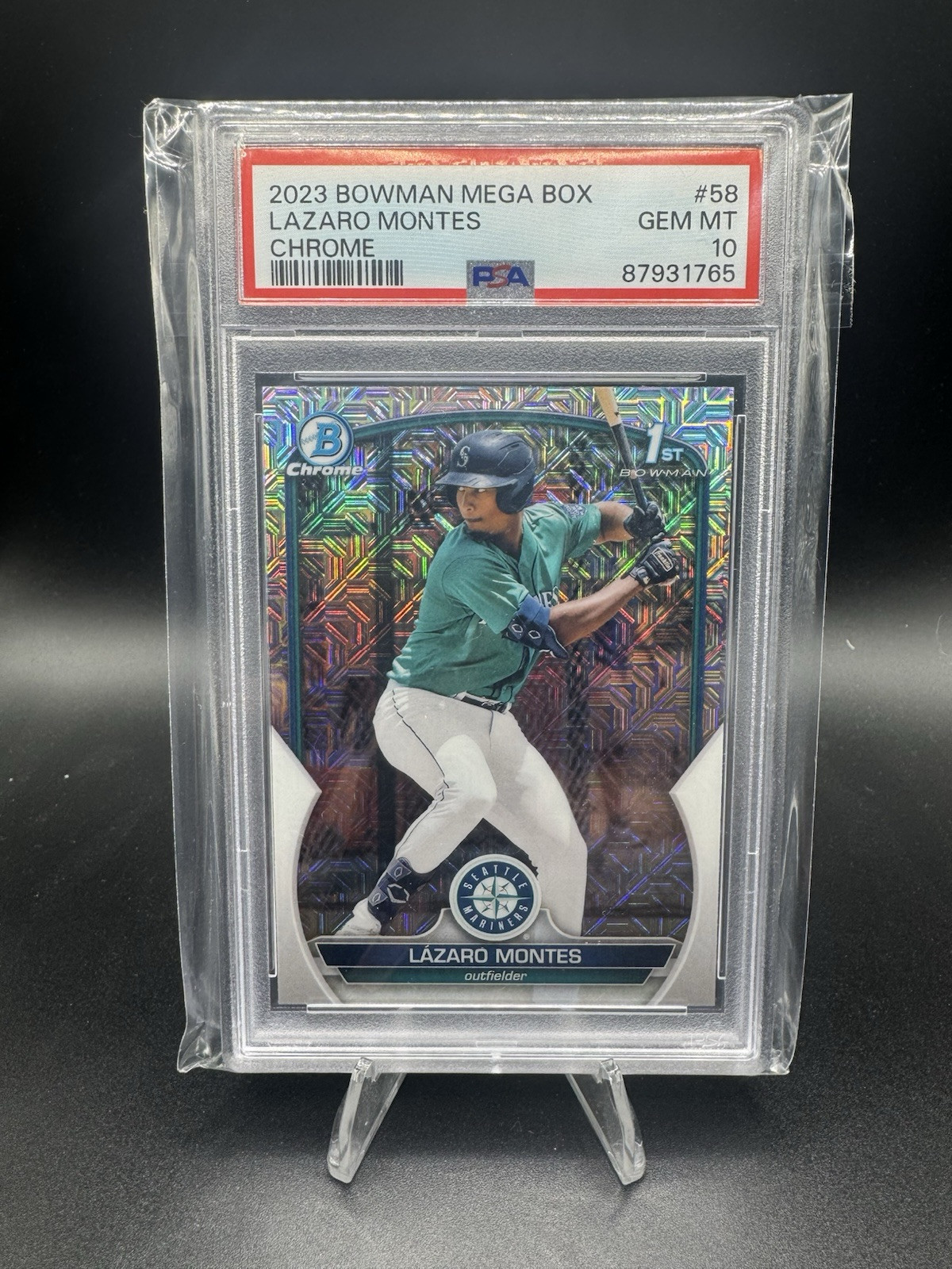 2023 Bowman Mega Box LAZARO MONTES 1st Bowman Chrome Mojo - MARINERS - PSA 10