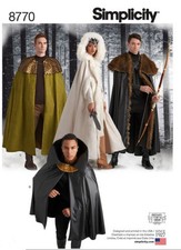 Simplicity 8770 R10721 Unisex Costume Capes Cosplay Sewing Pattern Uncut ONE SZ