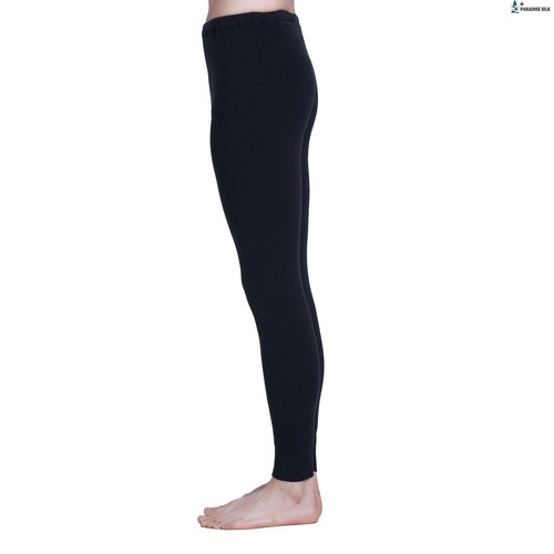 Pantalón térmico largo Johns parte inferior liso de seda acanalada de cachemira talla S M... - Imagen 3 de 5