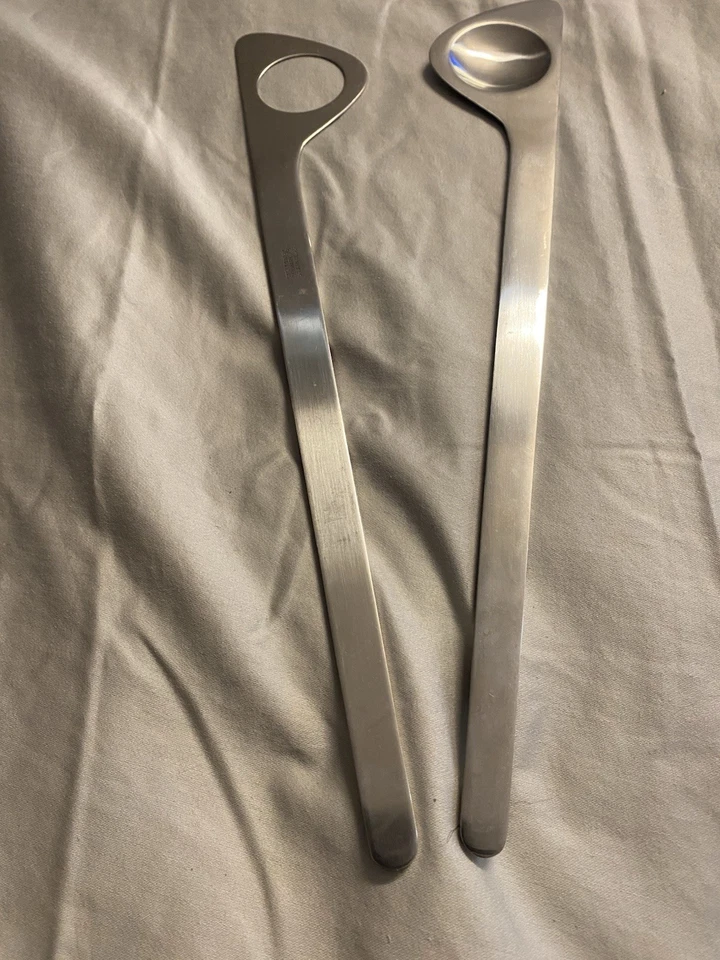 Stelton  Denmark Arne Jacobsen Cylinda Salad Servers MCM - Image 2 of 4