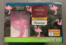 Patriot Lighting 10 Light String Light Flamingo Solar LED Clear Wire 12 ft 5.5"