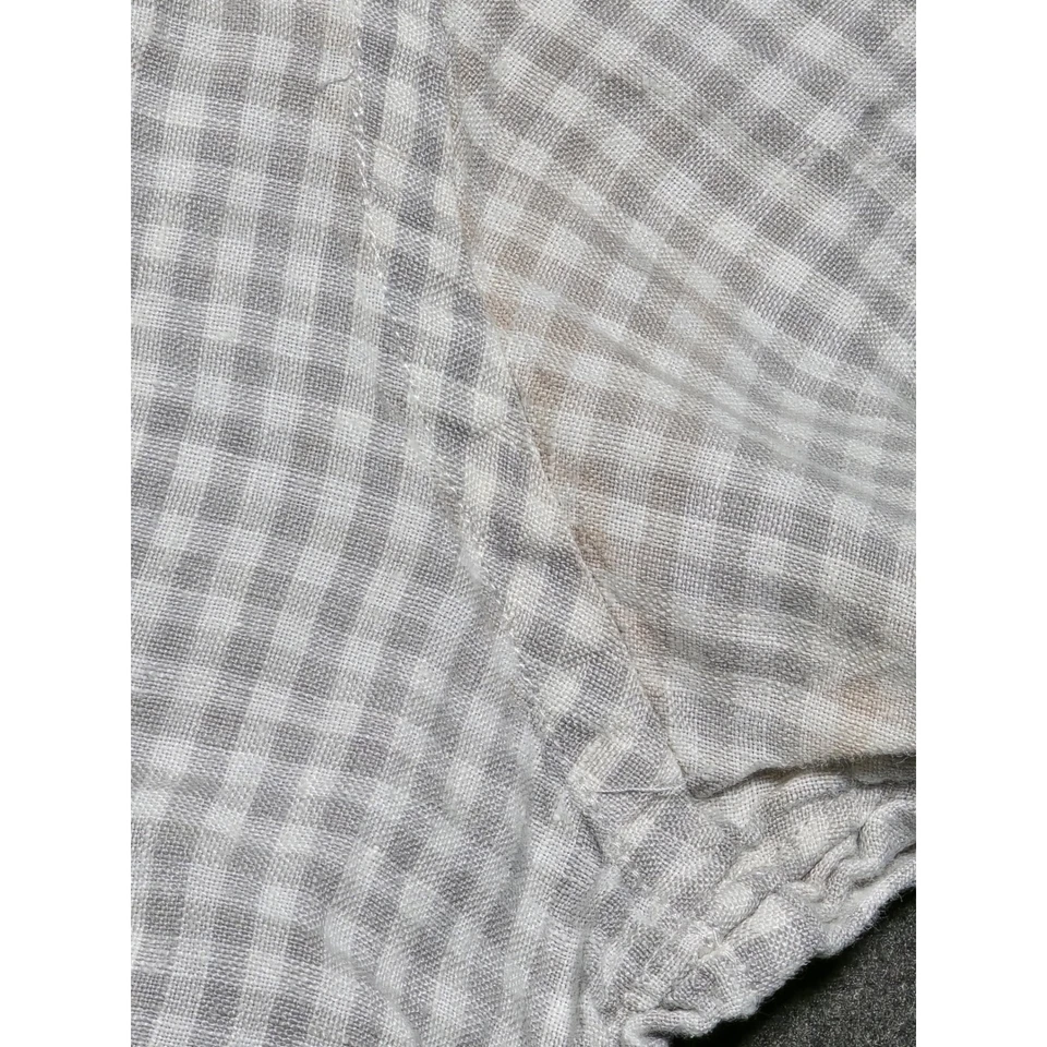 J.Crew Mens Irish Linen Gingham Check Camp Short Sleeve Button Down Shirt Large - Image 4 of 4