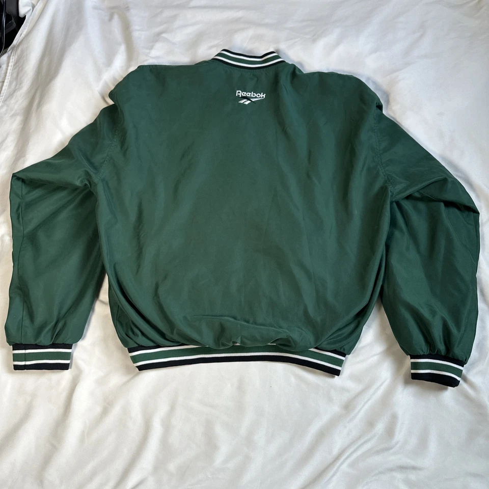 Chaqueta cortavientos suéter verde Reebok vintage Michigan State años 90 talla: M Foto 2 de 4