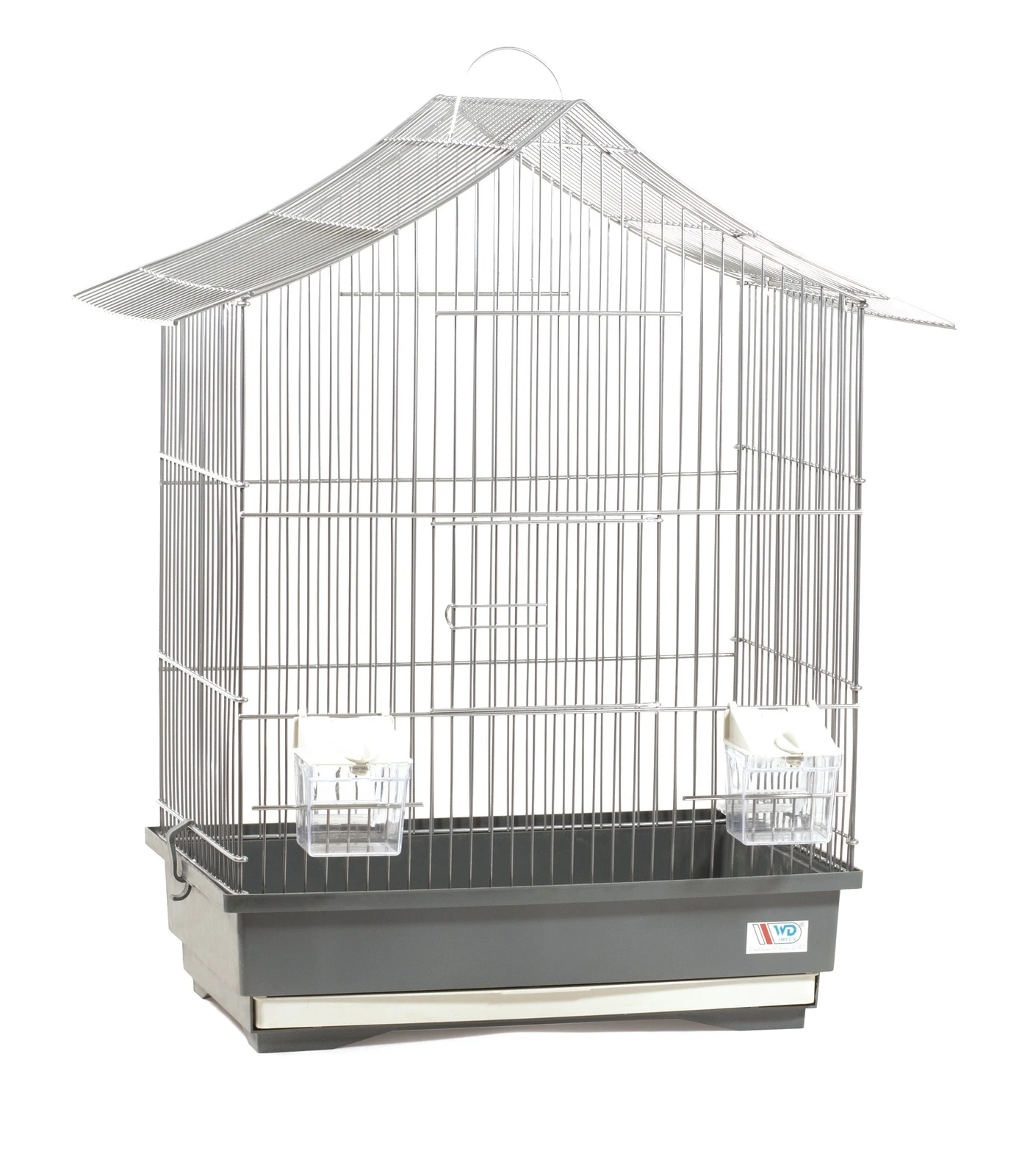 Grey Chrome Bird House Bird Cage