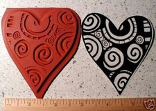 Heart Unmounted Rubber Stamp Bold Graphic Design Stamping Cardmaking Shrink Art