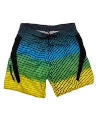 US Apparel Men Size 38 Striped Swim Trunks Zip Cargo Pockets Inseam 10"