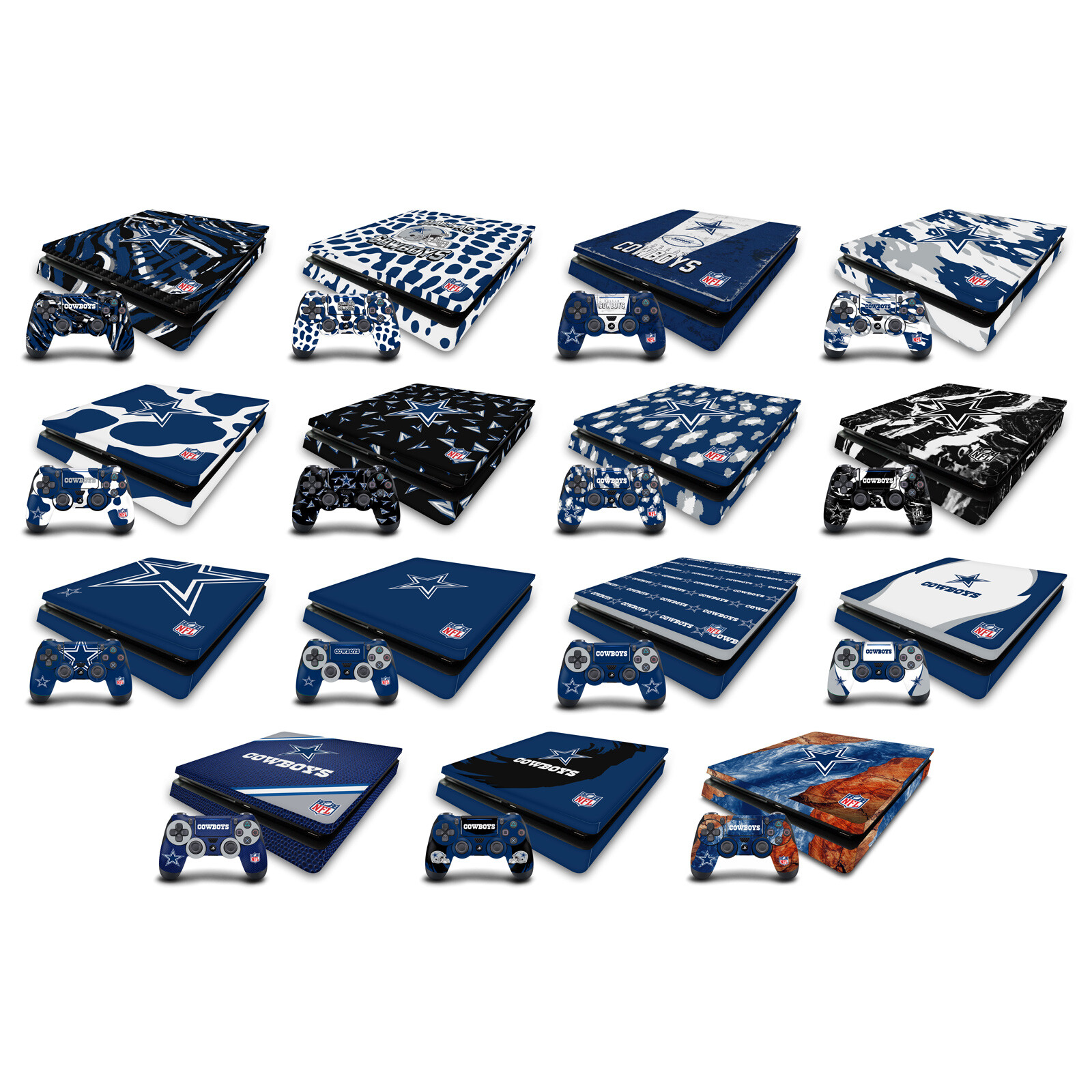 OFFICIAL NFL DALLAS COWBOYS VINYL SKIN DECAL FOR PS4 SLIM CONSOLE & CONTROLLER