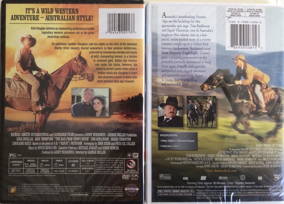 The Man From Snowy River / Return to Snowy River DVD Brand New Collection 2 DVD Foto 3 de 4