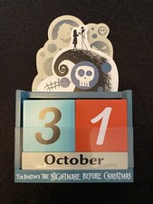 DISNEY NIGHTMARE BEFORE CHRISTMAS WOOD PERPETUAL CALENDAR JACK SALLY OOGIE