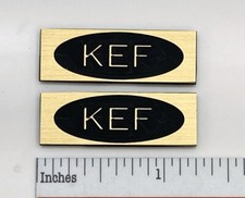 Par de Insignia de Altavoz KEF Personalizada Oro Incisión Plástico Laminado Dorado Satinado