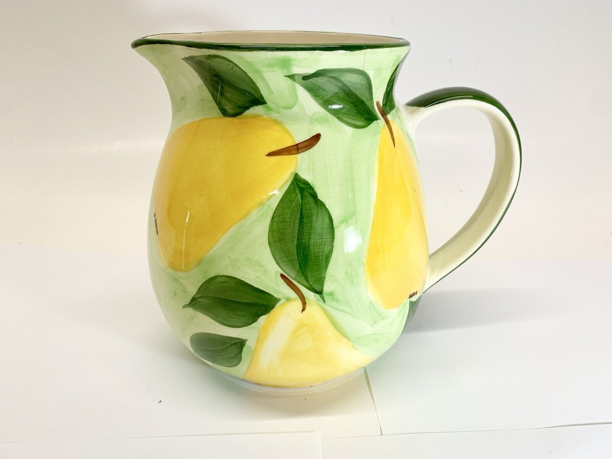 Vintage House of Fraser Portugal Ceramic Jug Pears Handpainted
