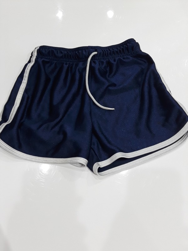 bcg athletic shorts navy blue with white trim girls sz S (7)