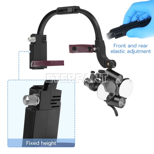 ETERFANT 3,5X Dental Chirurgisches Stirnband Binokular Lupen 5W LED Stirnlicht 2 LEDs - Bild 6 von 23