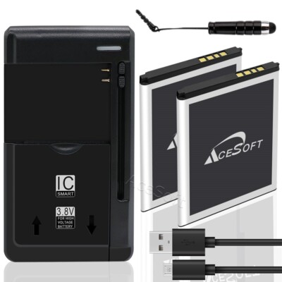 High Quality 2X 1370mAh Battery Wall Charger Cable for Alcatel One Touch A382G