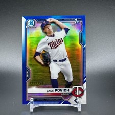 2021 Bowman Chrome CADE POVICH #'d /150 1st Rookie BLUE REFRACTOR Orioles RC