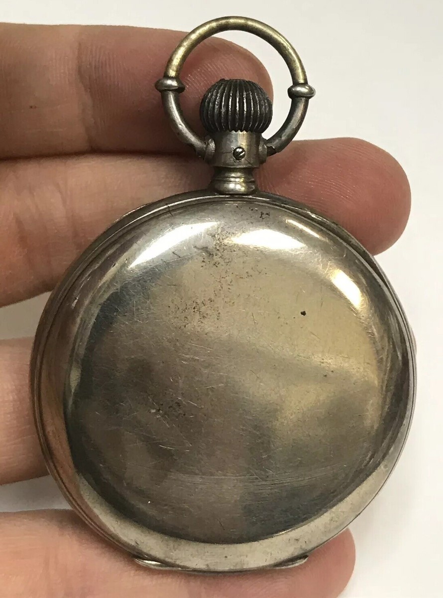 Vintage 800 Silver Longines Double Hinged Patented Click Pocket