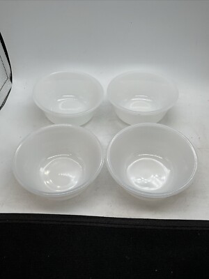 Ramekin Custard Cups - Milk Glass 6oz Lot of 4 - White