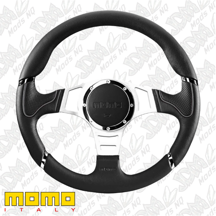 GENUINE MOMO Millenium Sport Black/Grey 350mm Steering Wheel