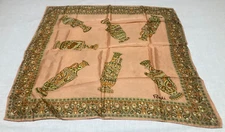 Vintage Paoli Silk Scarf Vases Urns Paisley 26" Square