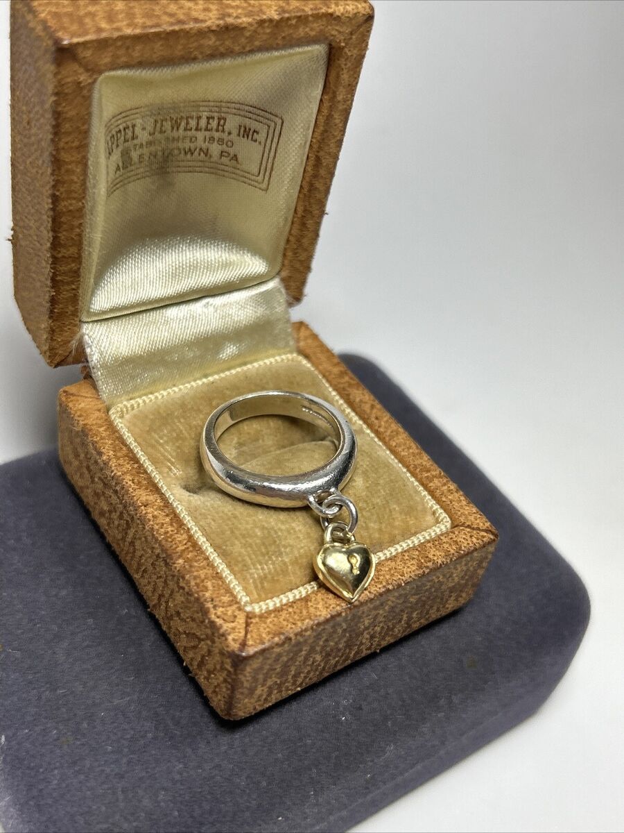 Auth Vintage Tiffany & Co Sterling Silver & 18k Gold Heart