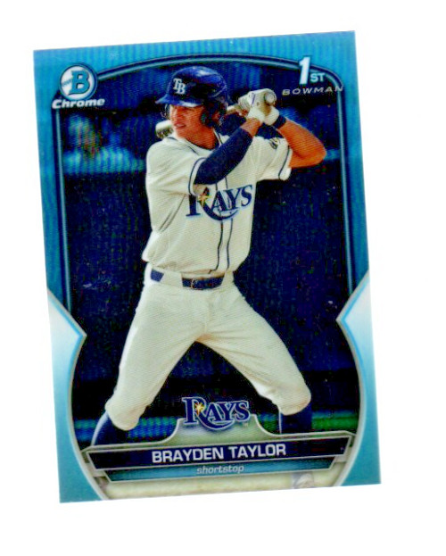 2023 Bowman Draft Chrome Brayden Taylor RC 1st Sky Blue Refractor #BDC-60