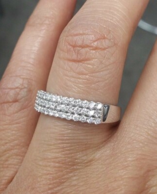 2Ct Round Cut Lab-Created Diamond Womens Wedding Band Ring 14K White Gold Plated
