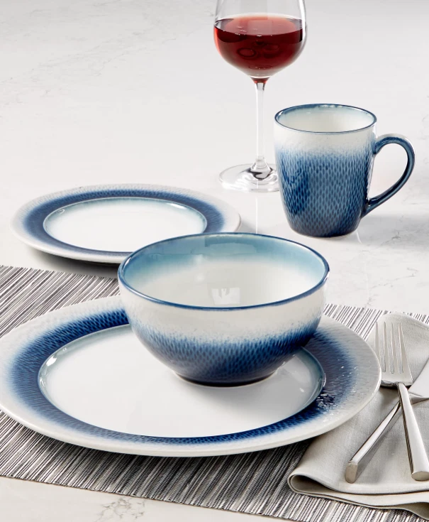 Pfaltzgraff Eclipse Blue 8-Pc. Set H1622 Service for 2 - Image 2 of 2