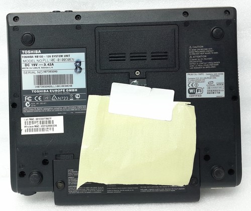 Toshiba Windows Laptop PC Nb100-128 - Atom N270 @ 1.6 - 1GB RAM - 8.9" - 120G... - 第 5/7 張圖片