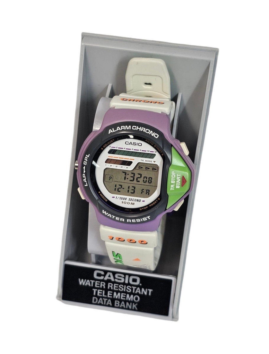 Vintage LCD Digital Watch Casio SKX-1000 Purple Green With Box | eBay