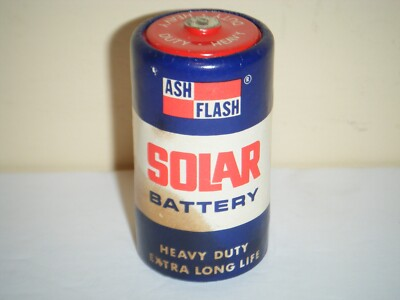 #ad Vintage Ash Flash Solar Heavy Duty D Battery AS IS $13.49