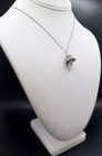 Vintage Filigree Bell Pendant Silver Tone Necklace Faux Pearl 18” Chain — photo 2