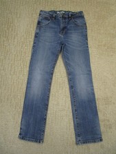Wrangler Retro Jeans Boys 14 Blue Western Kids Youth Slim Pants Light Wash Denim