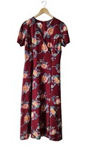 Vintage Talbots Silk Maxi Dress Size 10 Cottagecore Prairie Bohemian Floral Boho