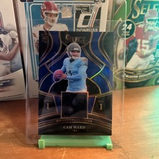 2025 Panini Select- Cam Ward #DSM-CWD Draft Selections Blue Prizm Titans MEM RC