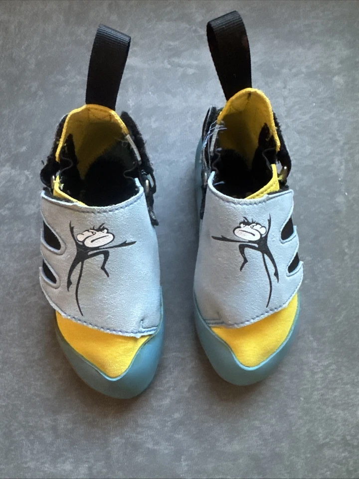 Zapatos de Escalada Mad Rock Mad Monkey Azul Amarillo Niños Talla 11 EE. UU./29 UE Foto 2 de 4