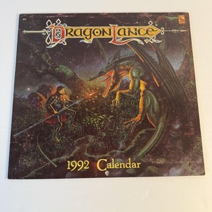 Vintage Dragonlance 1992 Wall Calendar TSR Fantasy Dragon Art D&D AD&D RPG