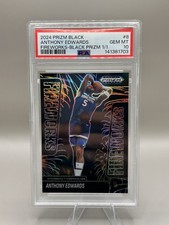 2024 PANINI PRIZM BLACK FIREWORKS BLACK PRIZM Anthony Edwards 1/1 PSA 10