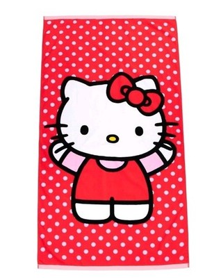 Multicolored Beach Towel ~ 34'' x 64'' ~ HELLO KITTY By SANRIO ~ 100% Cotton 