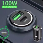 100W Super Fast Phone Car Charger Adapter USB Type C For iPhone Samsung Android