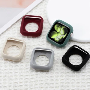 Soft Silicone Case for Apple Watch band 46mm 45 44mm 42mm 41 40mm Protector