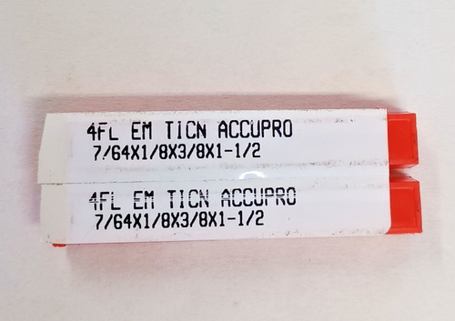 Accupro Fresa terminale in carburo 7/64 x 1/8 x 3/8 x 1-1/2 Ticn 4 FL 2 pezzi - Foto 1 di 4