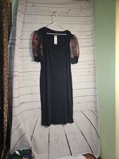 Boohoo Plus Floral Organza Puff Sleeve Midi Dress Size 18