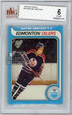 Wayne Gretzky 1979-80 Topps Hockey Rookie Card #18 BVG 6 (415). rookie card picture