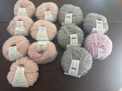 5 balls of Berroco Vibe + 7 Balls of Concept by Katia Cotton-Merino