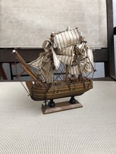 Vintage Wooden Sailing Ship Model (maybe Mayflower?)