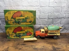 Vintage MT Modern Toys Cement Truck Japan 1950's Tin Toy Battery Operated W/ Box