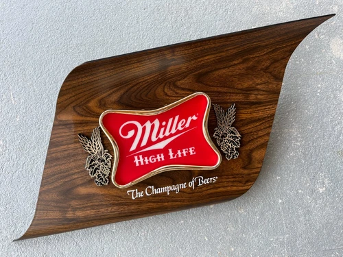 Vintage MILLER HIGH LIFE Champagne of Beers 1970s Lighted Sign Never Used WORKS!