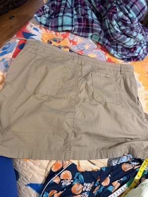Ladies Tan Summer SKORT-Stretch-Button Waist-PLUS SIZE 18-Faded Glory